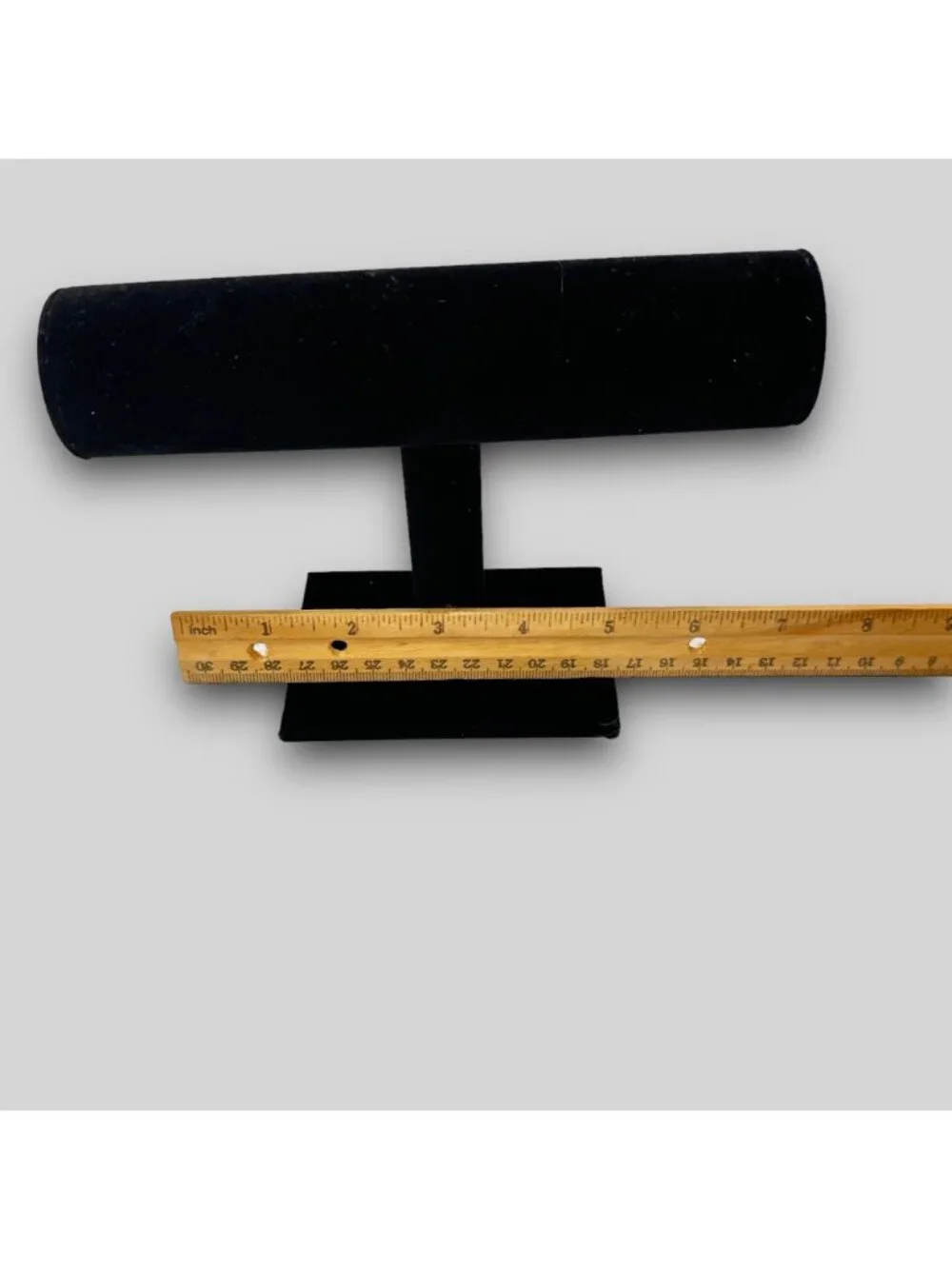 Elegant Black Velvet T-Bar Jewelry Display Stand for Bracelets & Watches